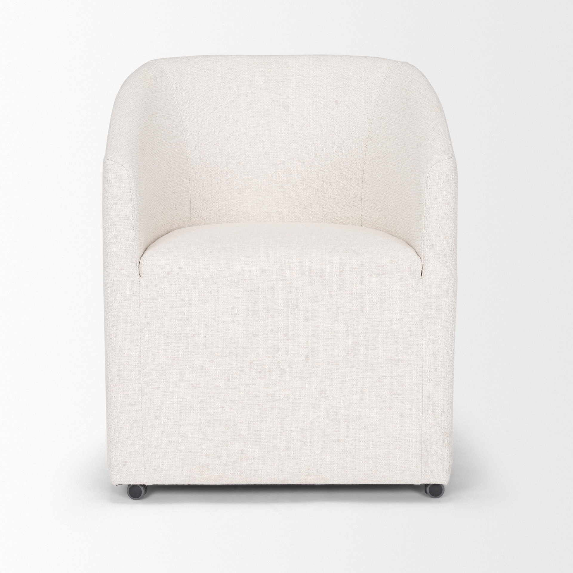 Sondra Oatmeal Performance Fabric Upholstered Club Dining Chair, by Mercana, 25.5" length x 23.75" width x 31.5" height View 7