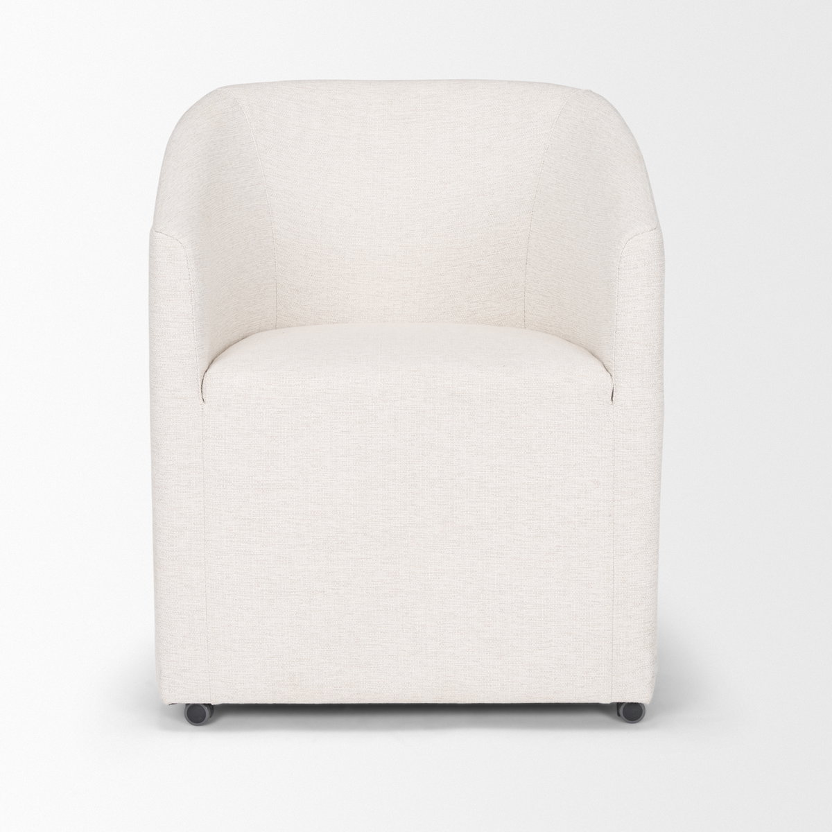 Sondra Oatmeal Performance Fabric Upholstered Club Dining Chair, by Mercana, 25.5" length x 23.75" width x 31.5" height View 7