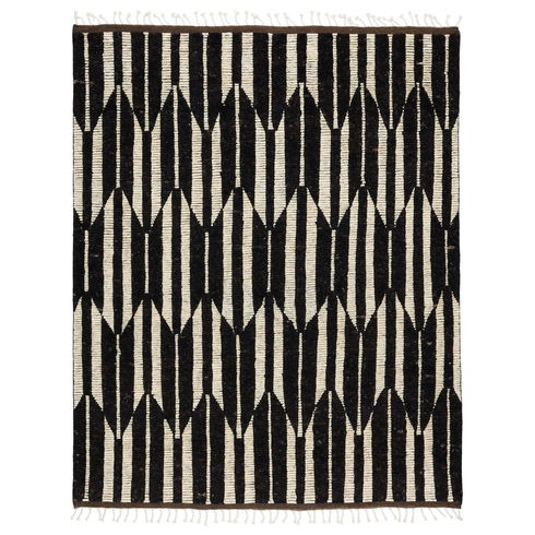 Keoka Geometric Hand Knotted Wool Dark Brown/Ivory Area Rug