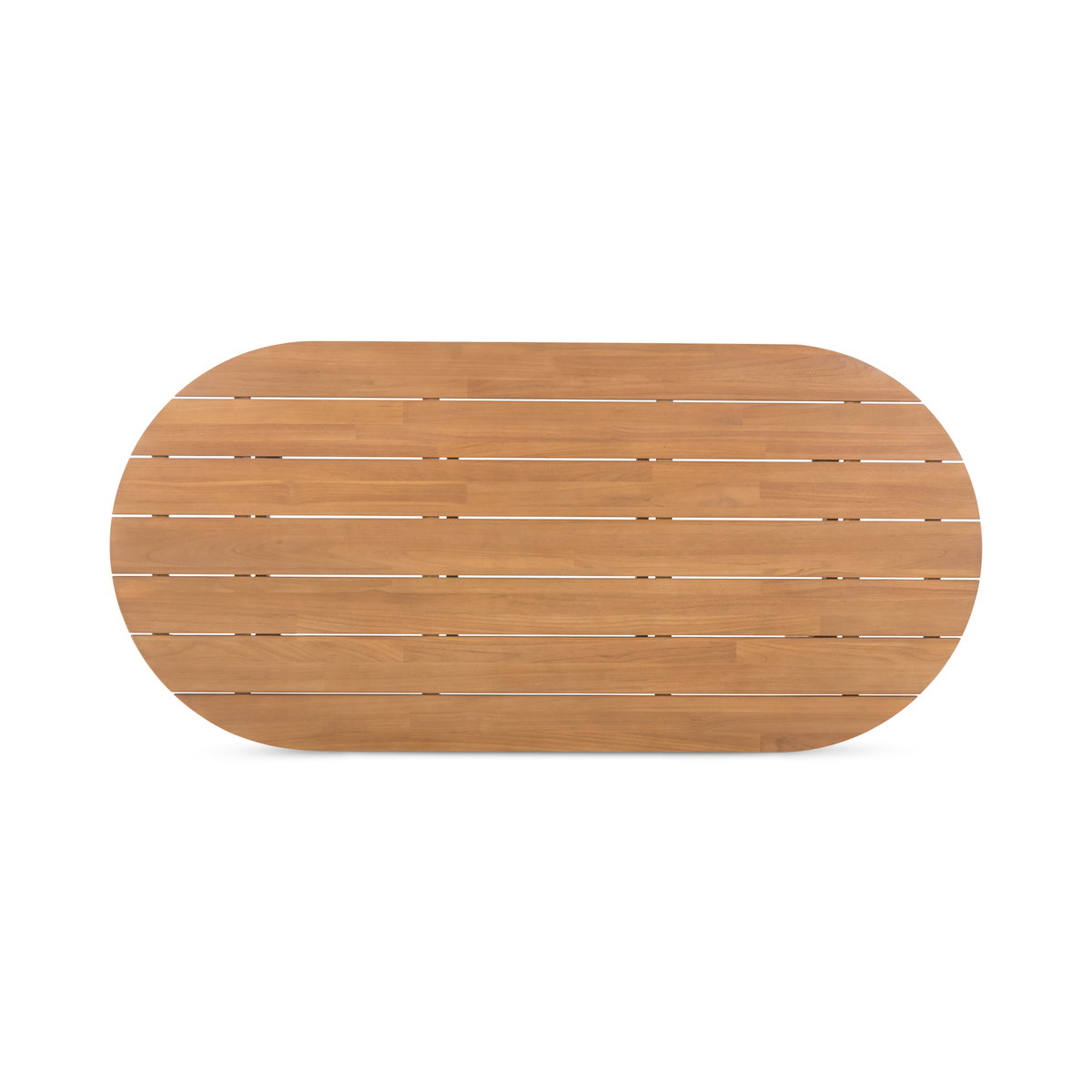 Delta Oval Outdoor Dining Table Natural, Outdoor Table by Moe's Home, 7' width x 2'6" height x 3'3.5" depth View 7