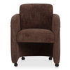 Mesto Rolling Dining Chair Dark Brown, by Moe's Home, 26" width x 32.5" height x 25.6" depth thumbnail 1