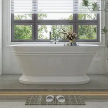 Online Designer Bathroom VA6610-S-PW 59" x 30" Freestanding Soaking Acrylic Bathtub