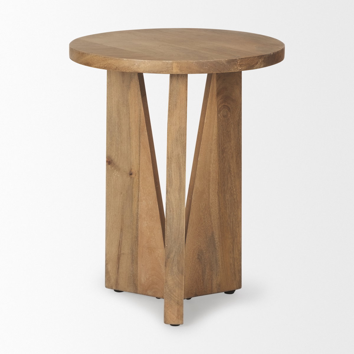 Mattius Light Wood Accent Table, Side & End Table by Mercana, 18" length x 18" width x 22" height View 6