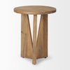 Mattius Light Wood Accent Table, Side & End Table by Mercana, 18" length x 18" width x 22" height thumbnail 6