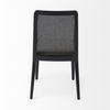 Clara Black Wood with Cream Fabric Seat and Cane Back Armless Dining Chair, by Mercana, 18" length x 23.25" width x 33.75" height thumbnail 8