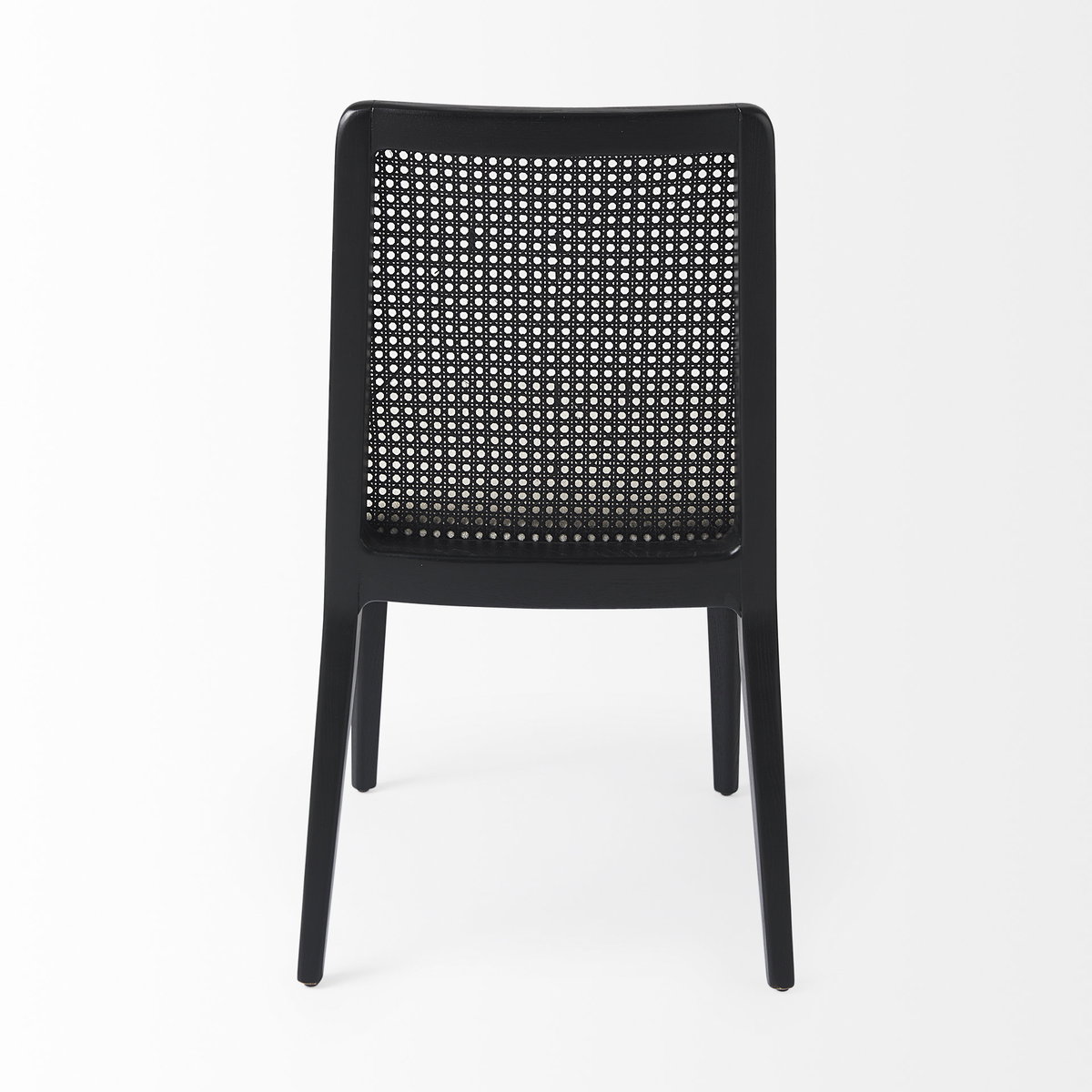 Clara Cane Back Dining Side Chair | Cream Fabric with Black Wood, Dining Chair by Mercana, 18" length x 23.25" width x 33.75" height View 8