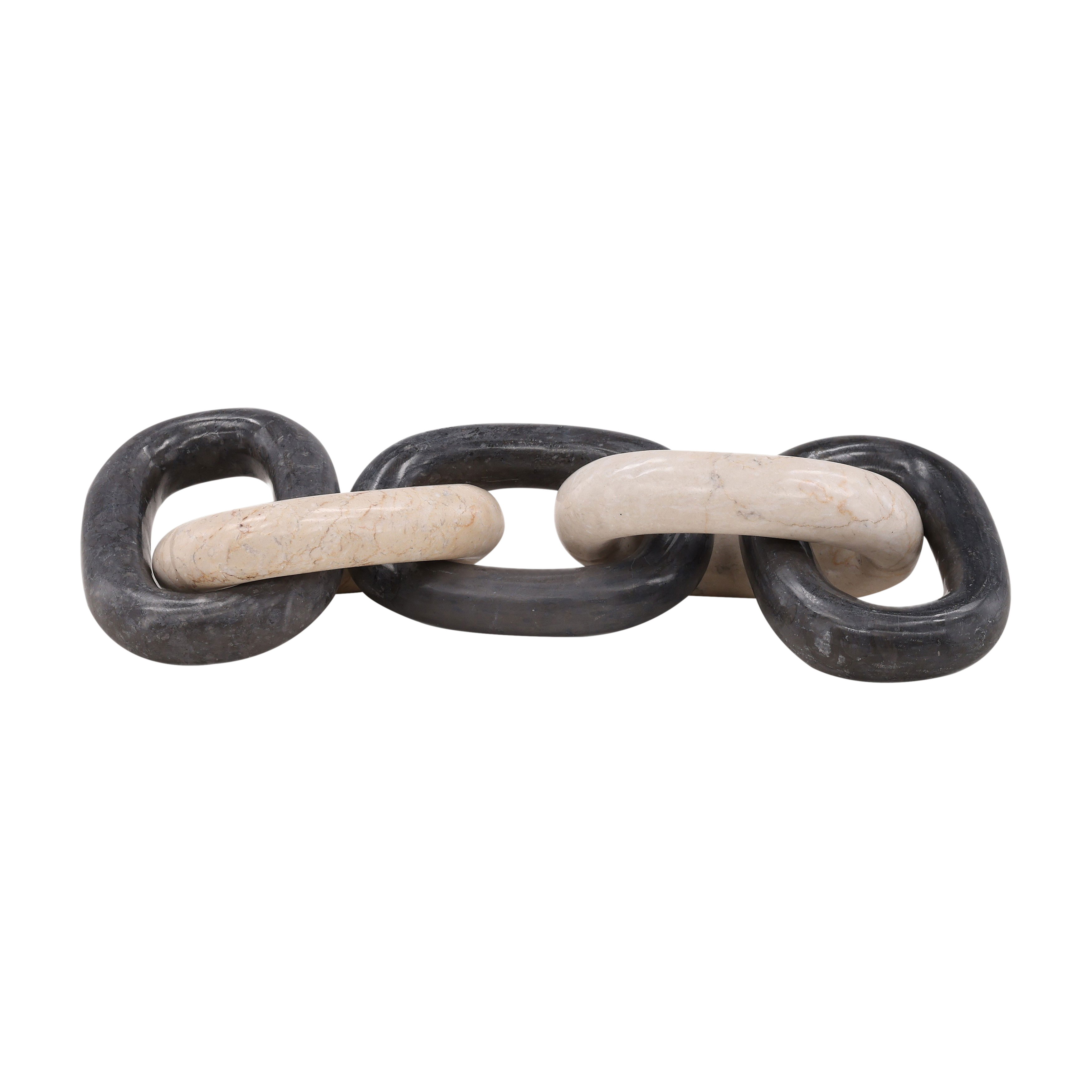 Yago Chain Link Cream Black large image 