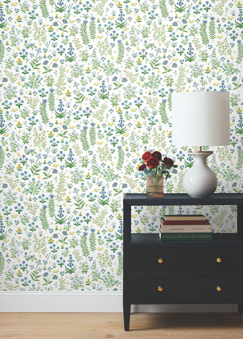 Menagerie Garden Blue Multicolor Peel & Stick Wallpaper