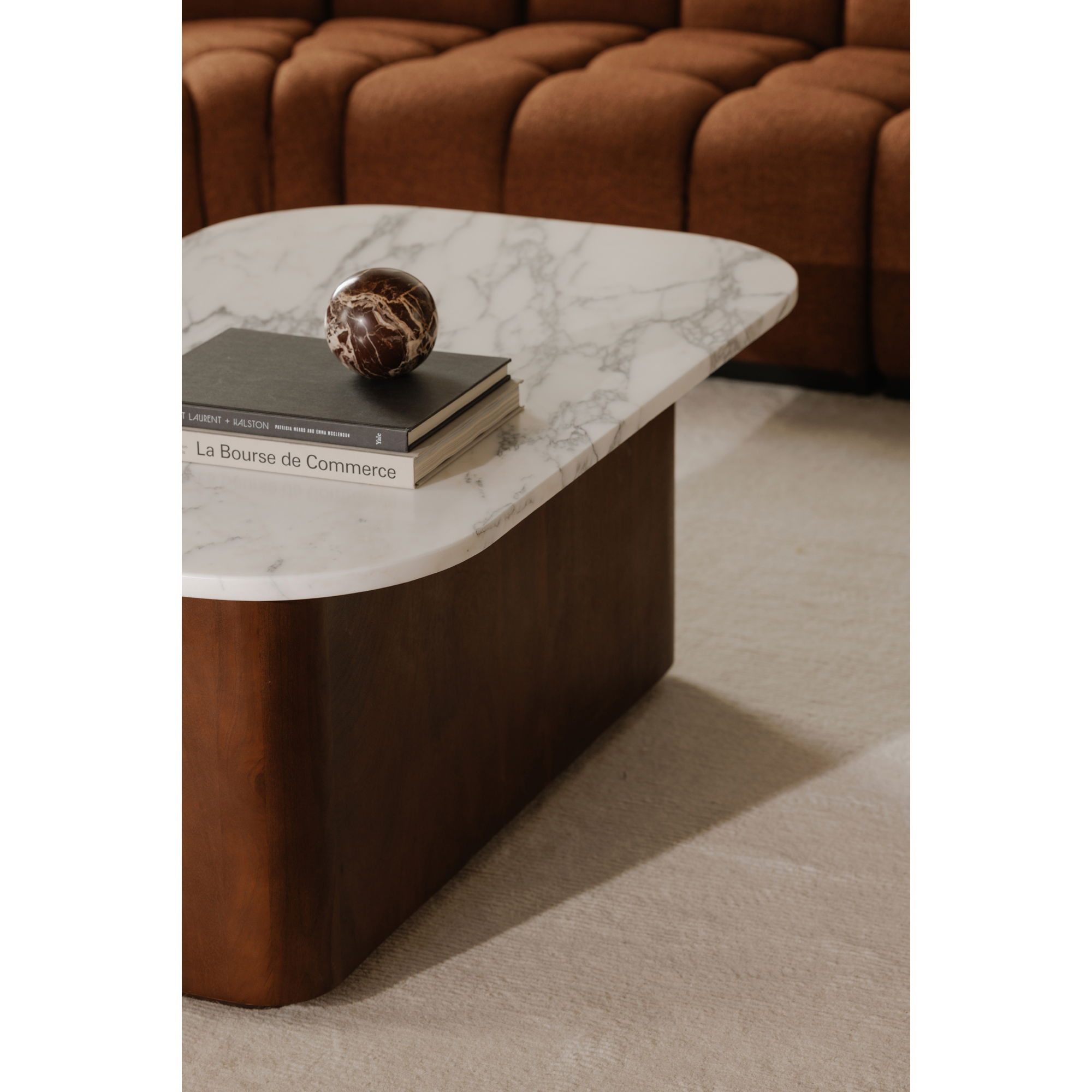 Dash Coffee Table White Calcatta Marble, by Moe's Home, 45" width x 18.5" height x 27" depth View 10