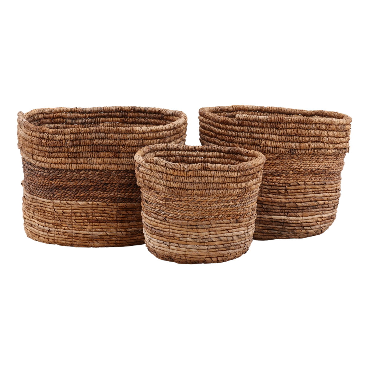Cleary Basket Set of 3 Natural, Bins & Basket by Dovetail, 19.69" width x 15.3" height x 19.69" depth View 2