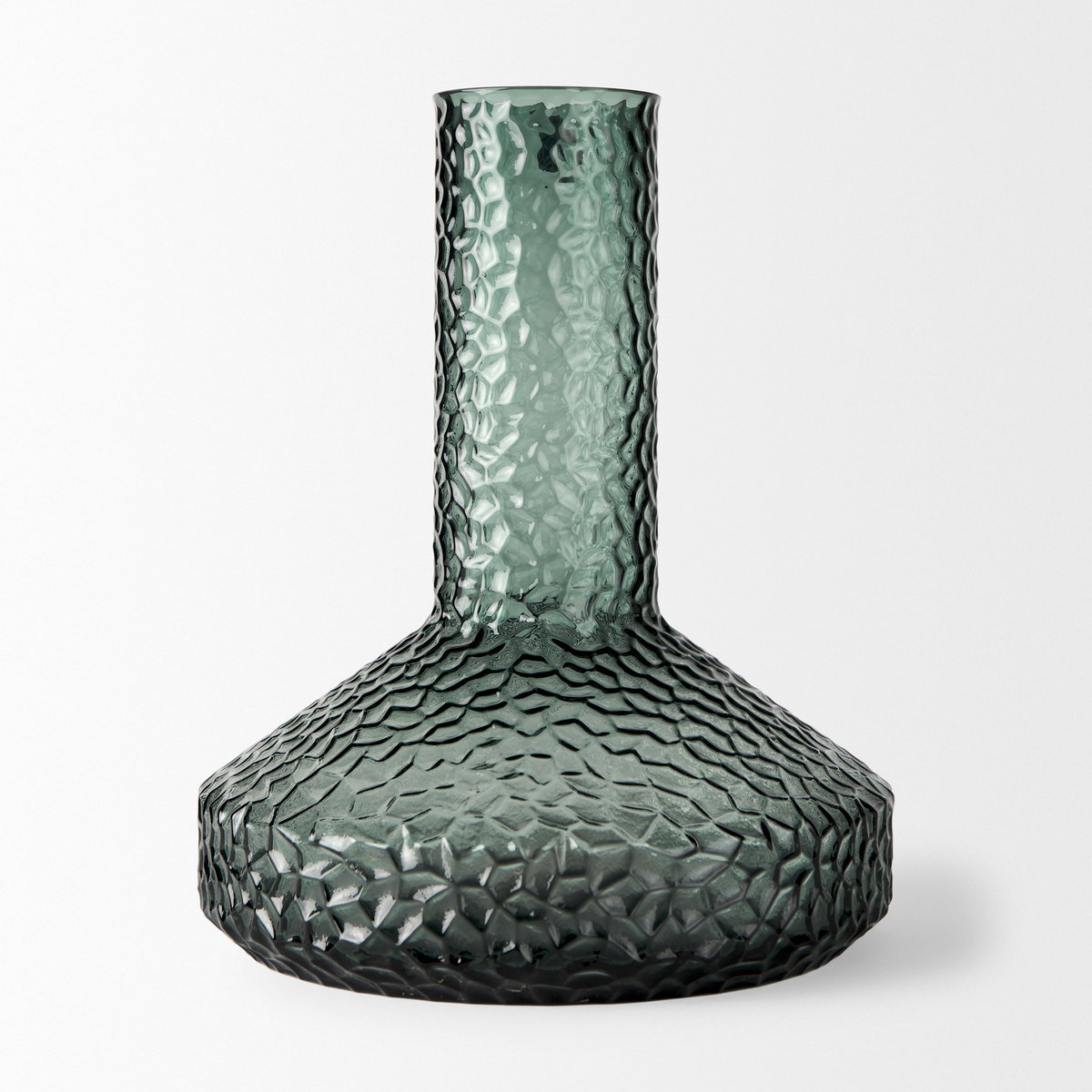 Jolene 11.8' Green Waterglass Glass Vase, by Mercana, 9.84" length x 9.84" width x 11.81" height View 5