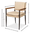 The Harley Chair, Cappuccino White Lthr, Seating by Sarreid, 23" length x 23" width x 33" height thumbnail 13