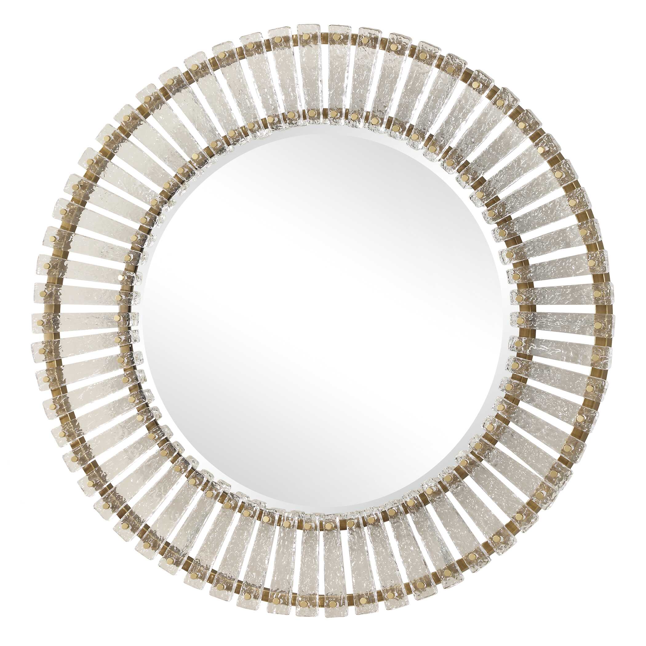 Denali Textured Glass Round Mirror, by Uttermost, 40.5" width x 40.5" height x 2" depth View 5