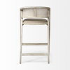 Tabitha Low Back 30.75in Seat Bar Stool | Beige Fabric with Blonde Wood, Counter & Bar Stool by Mercana, 23.25" length x 24" width x 40.25" height thumbnail 4