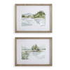 Serene Lake Framed Prints Set/2, Art by Uttermost, 26.25" width x 20.25" height x 2" depth thumbnail 1
