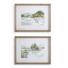 Serene Lake Framed Prints Set/2, Painting by Uttermost, 26.25" width x 20.25" height x 2" depth thumbnail 1
