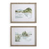 Serene Lake Framed Prints Set/2, by Uttermost, 2'2.25" width x 1'8.25" height x 2" depth thumbnail 1