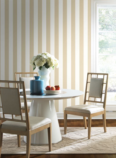 3-in Stripe Tan Metallic Wallpaper