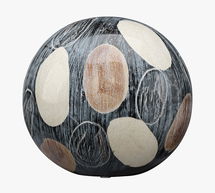 Online Designer Living Room Ceramic Painted Sphere, 10"diam.