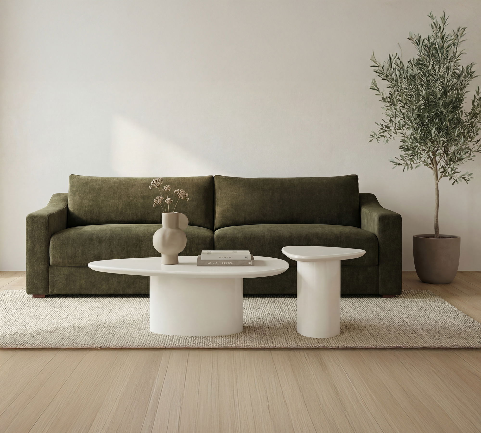 Eden Coffee Table Ivory Lacquer, by Moe's Home, 46" width x 16" height x 31.5" depth View 8