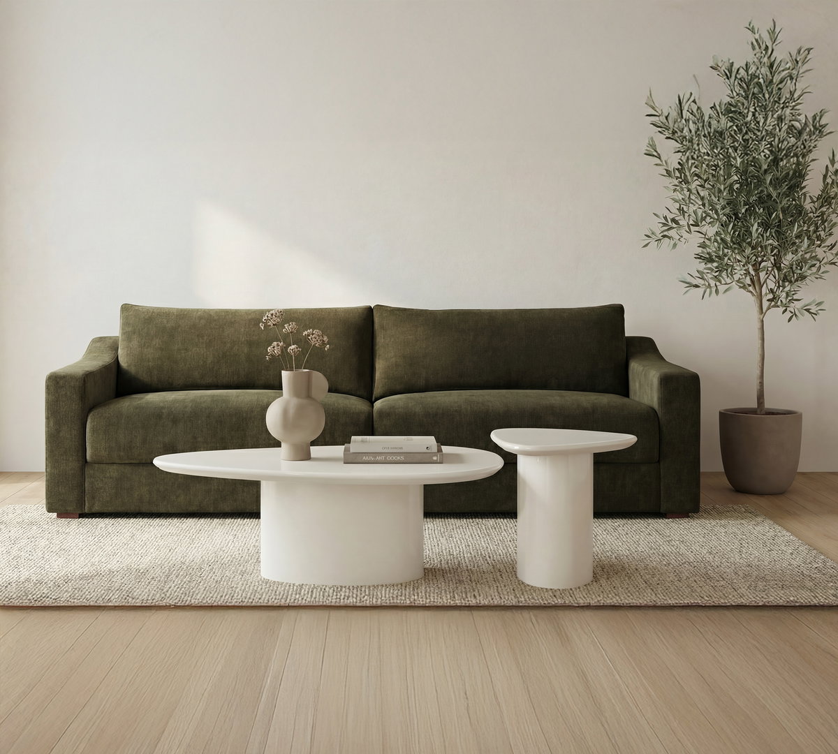 Eden Coffee Table Ivory Lacquer, by Moe's Home, 46" width x 16" height x 31.5" depth View 8