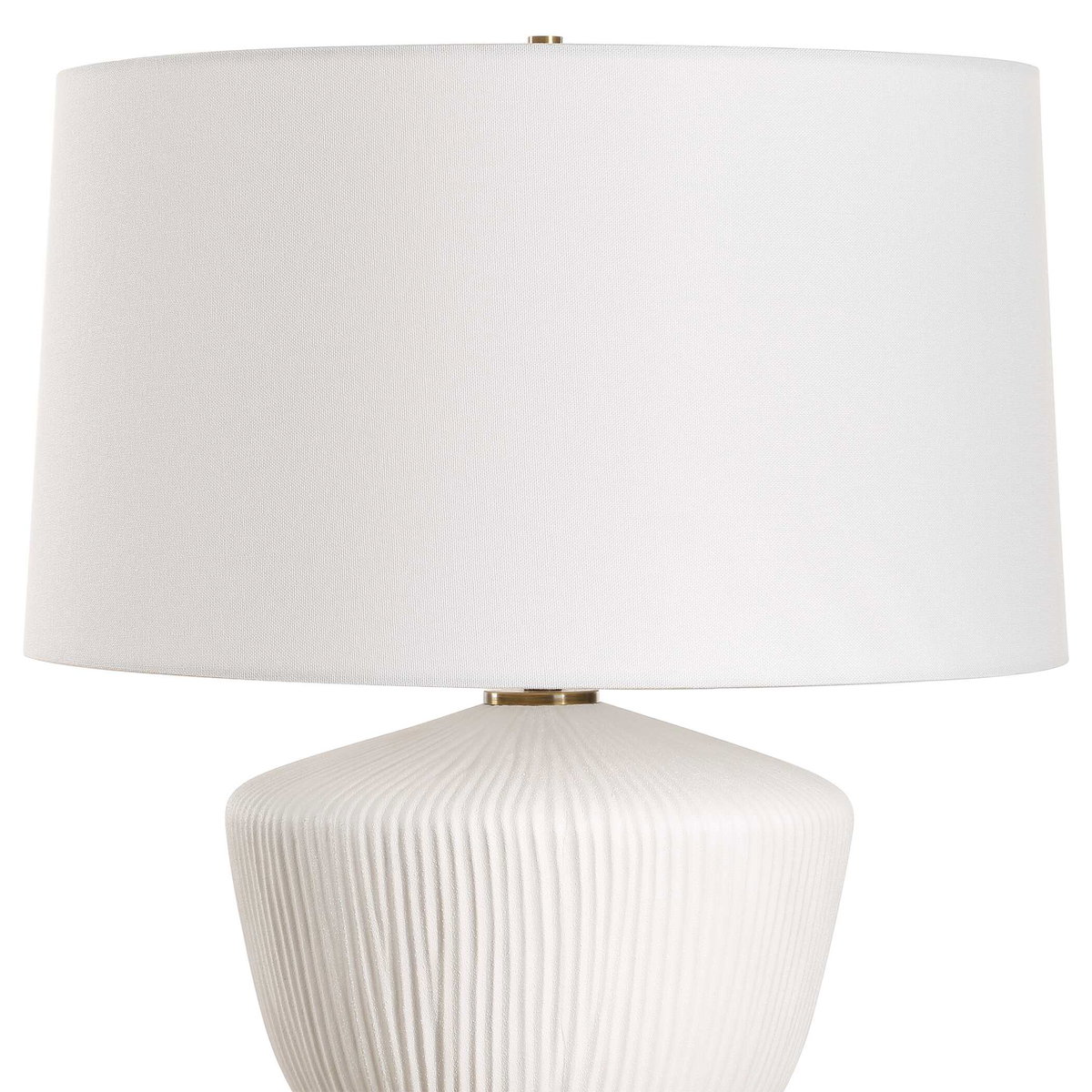 Maisie White Table Lamp, by Uttermost, 18" width x 23.5" height x 18" depth View 6