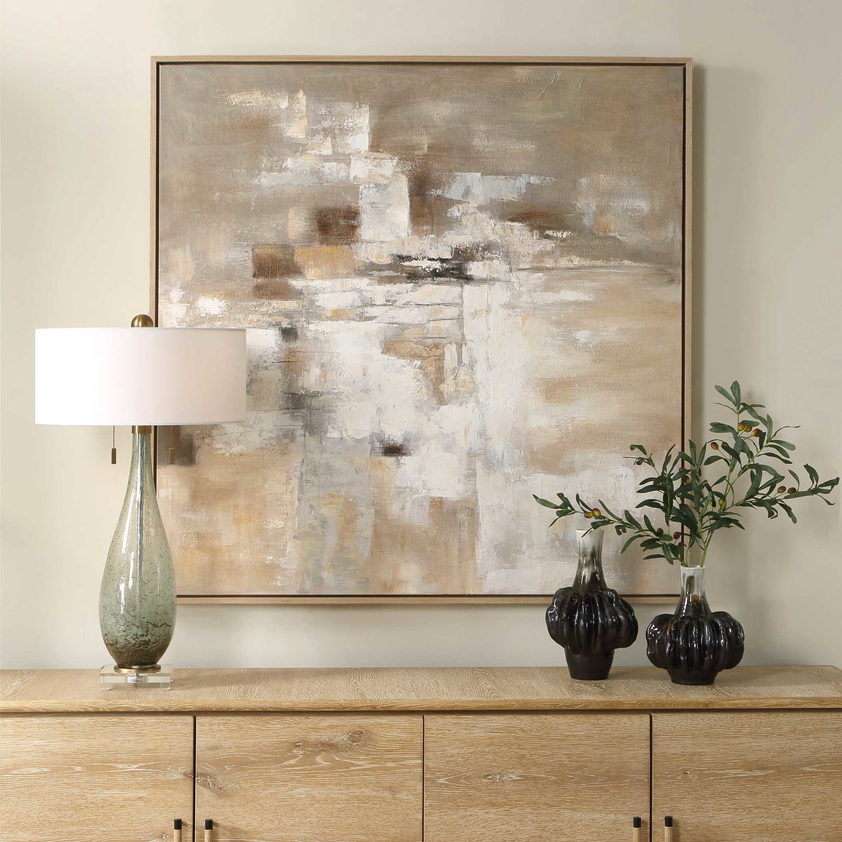 Time To Time Hand Painted Abstract Art, by Uttermost, 50" width x 50" height x 2" depth View 2