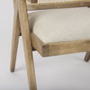 Donna Cane Back Dining Arm Chair | Light Beige Linen with Mango Wood, Dining Chair by Mercana, 21.65" length x 21.65" width x 29.52" height thumbnail 12