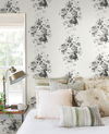 Magnolia Home Tea Rose White & Black Peel & Stick Wallpaper thumbnail 2