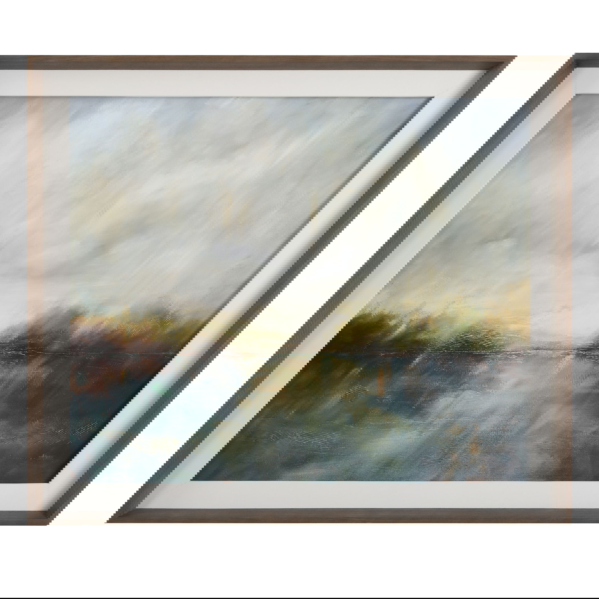 Blue Reverie Framed Abstract Lake Print large image 