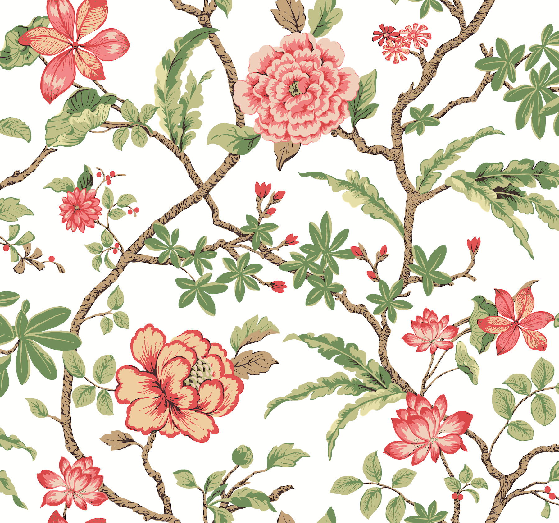 Courtyard Botanical Rose Wallpaper large image 