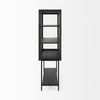 Arelius 36L x 18W x 63H Black-Brown Wood with Black Metal Base Display Cabinet thumbnail 6