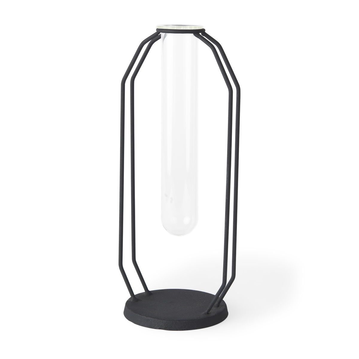 Aria 4.5L x 3.9W x 11.0H Metal and Glass Holder Object, Decorative Object by Mercana, 4.72" length x 3.94" width x 11.02" height View 1