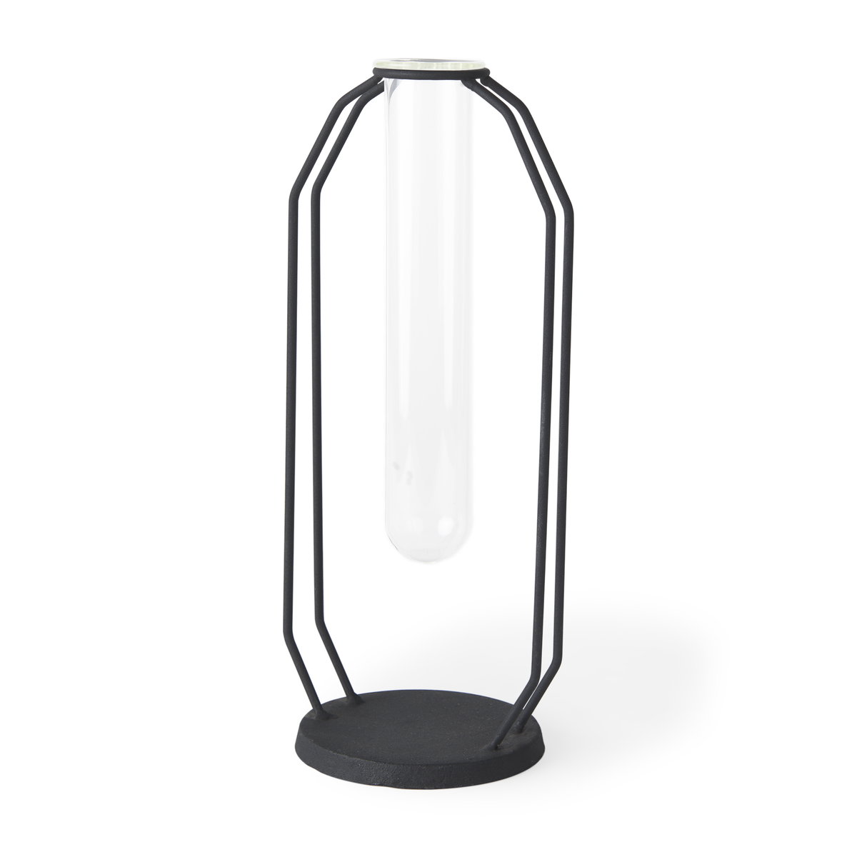 Aria 4.5L x 3.9W x 11.0H Metal and Glass Holder Object, Decorative Object by Mercana, 4.72" length x 3.94" width x 11.02" height View 1