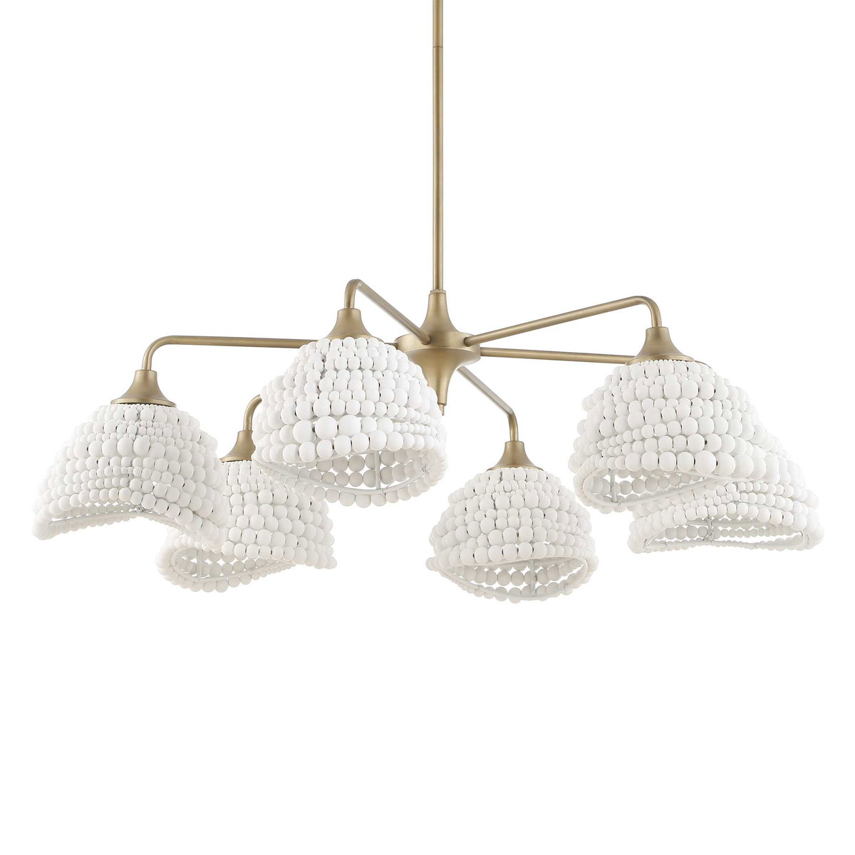 Biddeford 6 Light White Beaded Pendant, by Uttermost, 36" width x 11" height x 36" diameter View 7