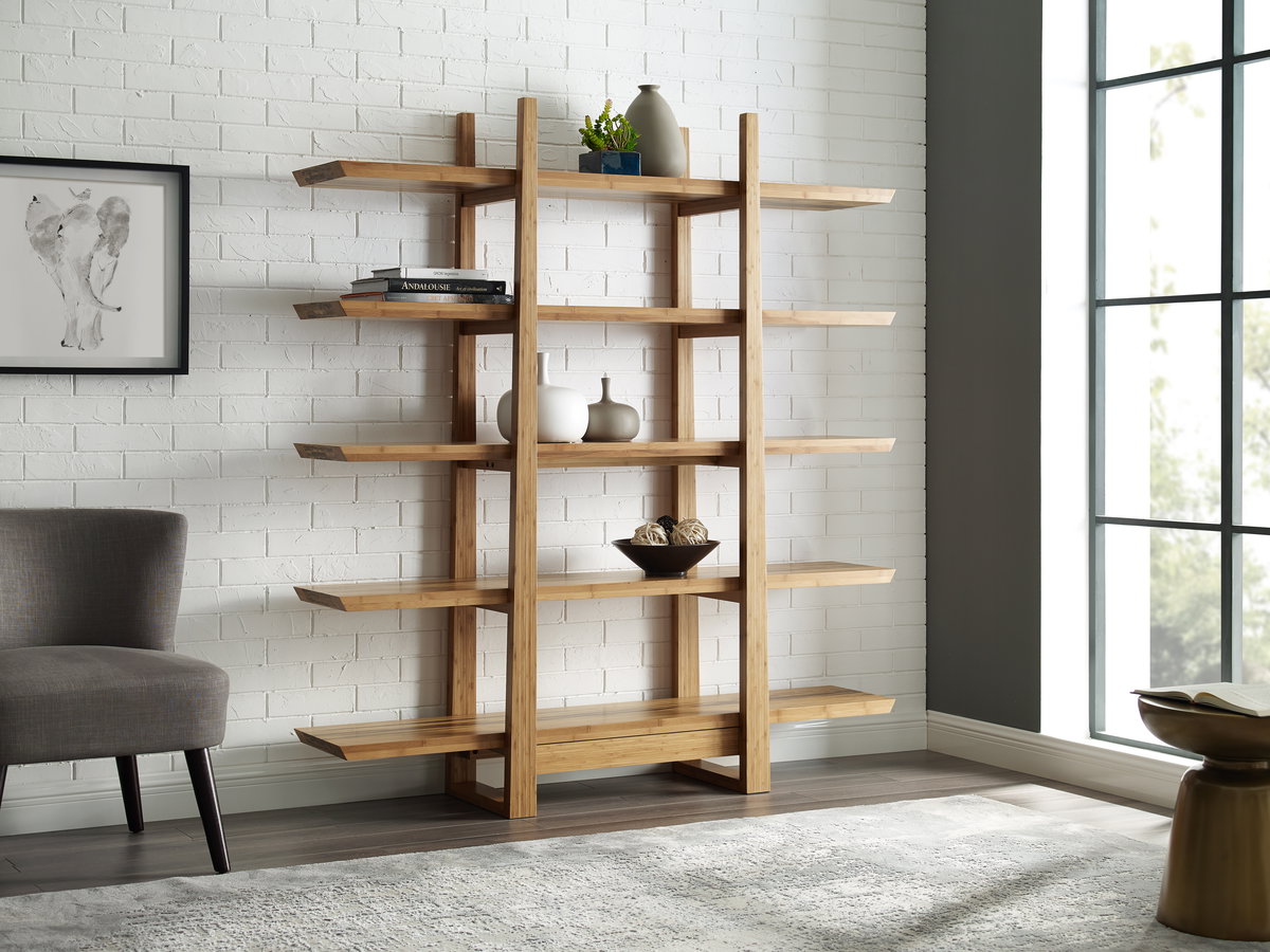 Magnolia Shelf, Exotic, Shelving & Bookcase by Greenington, 16" length x 66" width x 72" height View 11