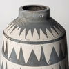 Delaney Large Gray Patterned Ceramic Vase, by Mercana, 6.69" length x 6.69" width x 10.04" height thumbnail 8