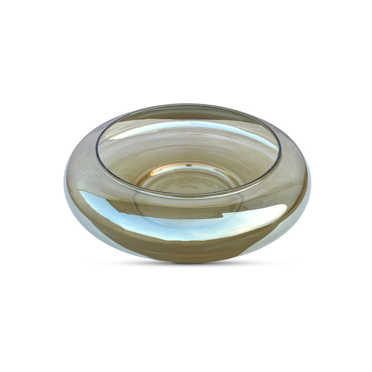 Polene Glass Bowl Large Smoky Brown, Decorative Bowl by Moe's Home, 16" width x 3.5" height x 16" depth View 2