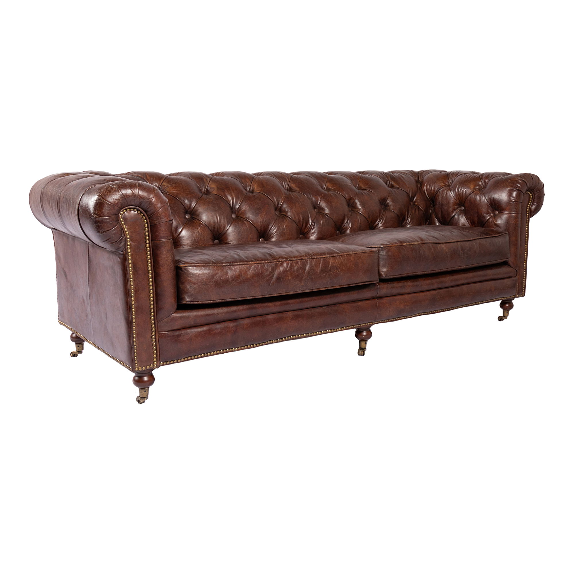 Birmingham Sofa Dark Brown Leather large image 