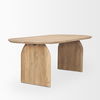 Isla Oval Dining Table with Light Brown Wood Top & Arched Legs thumbnail 5