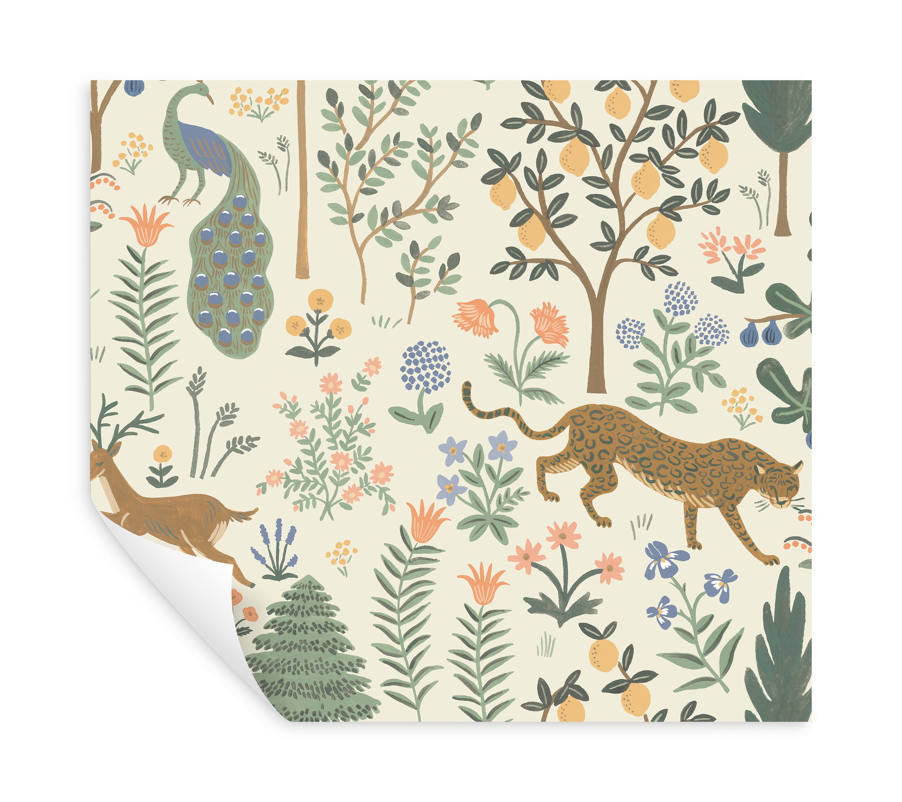 Menagerie Cream Peel & Stick Wallpaper large image 