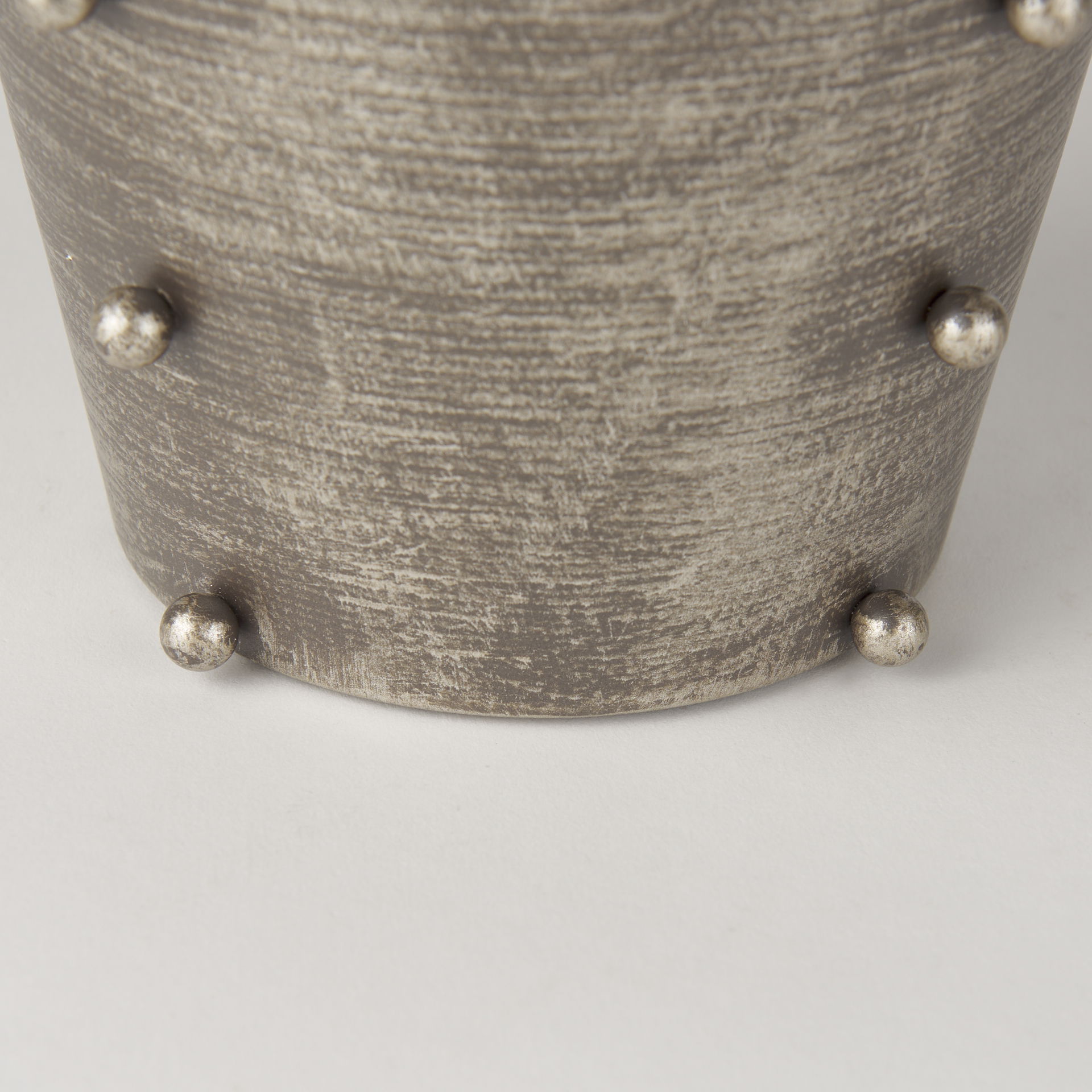 Elio  9.1H Small Champagne Metal with Studs Vase, by Mercana, 7.09" length x 7.09" width x 9.06" height View 9