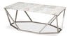 Trapezoid Coffee Table, Marble Top, by Sarreid, 44" length x 23" width x 18" height thumbnail 1