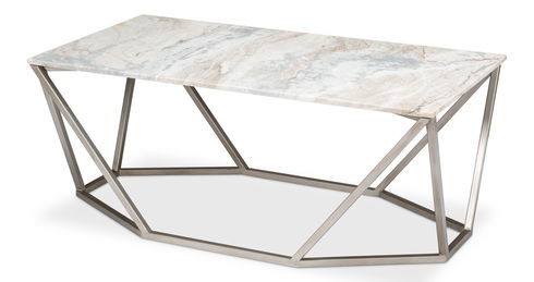 Trapezoid Coffee Table, Marble Top