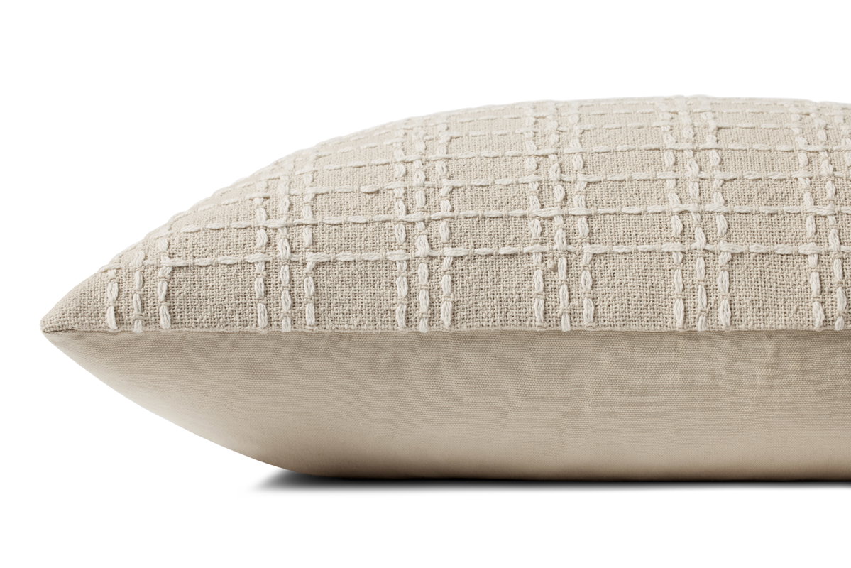 Jean Stoffer x Loloi Beige Pillow, Decorative Pillow, 16" length x 26" width View 2