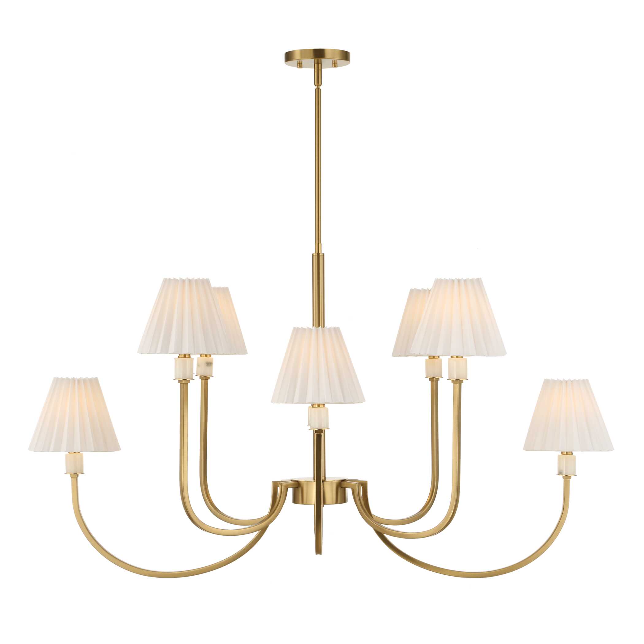 Poppins 8 Light Brass Chandelier, Ceiling Light by Uttermost, 45" width x 25" height x 24" depth View 7