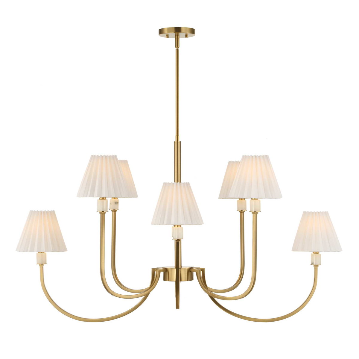 Poppins 8 Light Brass Chandelier, Pendant by Uttermost, 45" width x 25" height x 24" depth View 7