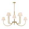 Poppins 8 Light Brass Chandelier, Pendant by Uttermost, 45" width x 25" height x 24" depth thumbnail 7