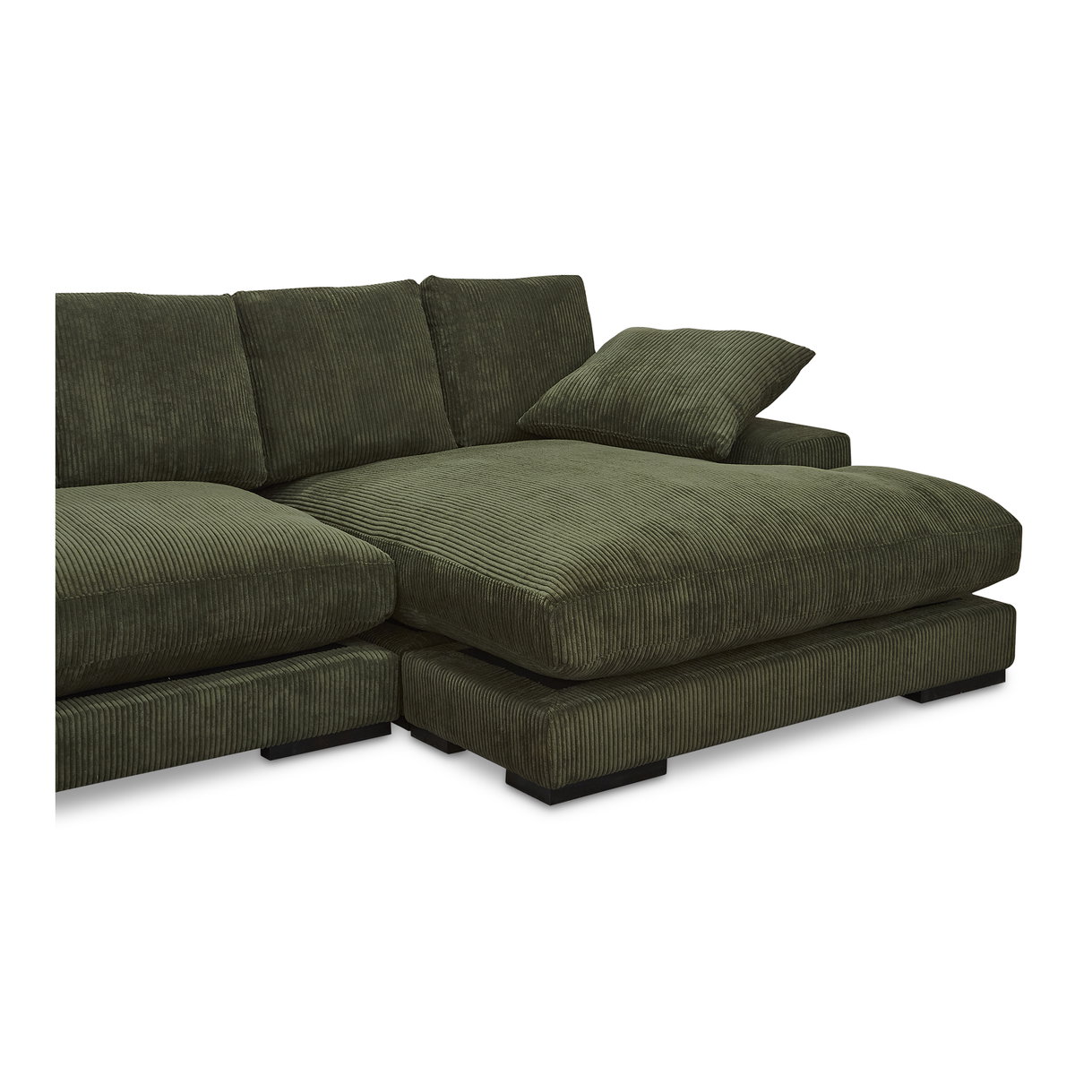 Plunge Sectional Dark Green, Sectional Sofa by Moe's Home, 106" width x 34" height x 46" depth View 5