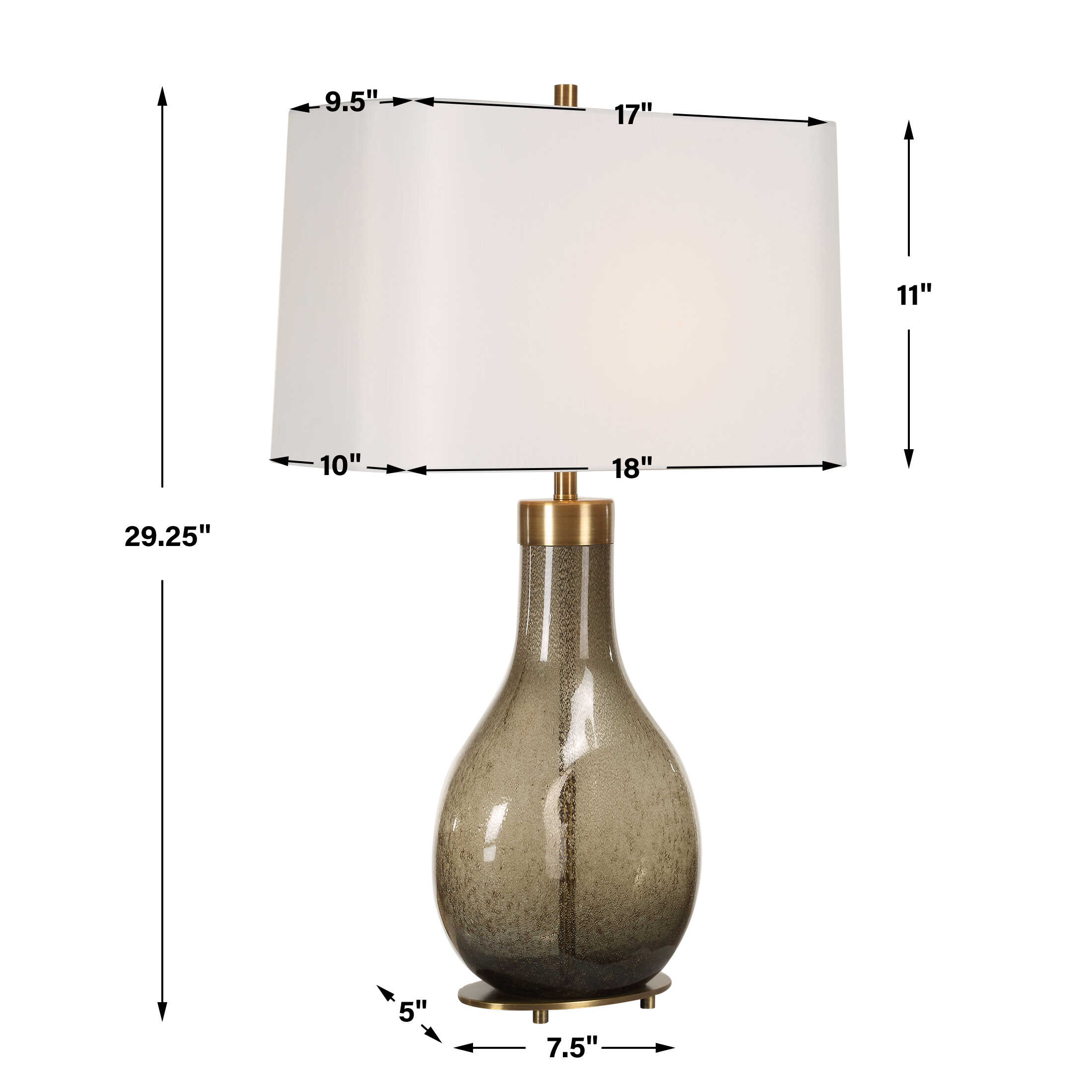 Shyla Dark Glass Table Lamp, by Uttermost, 18" width x 29.25" height x 17" depth View 3